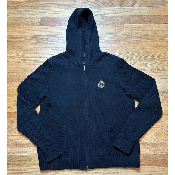 Ralph Lauren Tops - Lauren Ralph Lauren Petite Hoodie Women's P/L Heavy Knit Full Zip Black